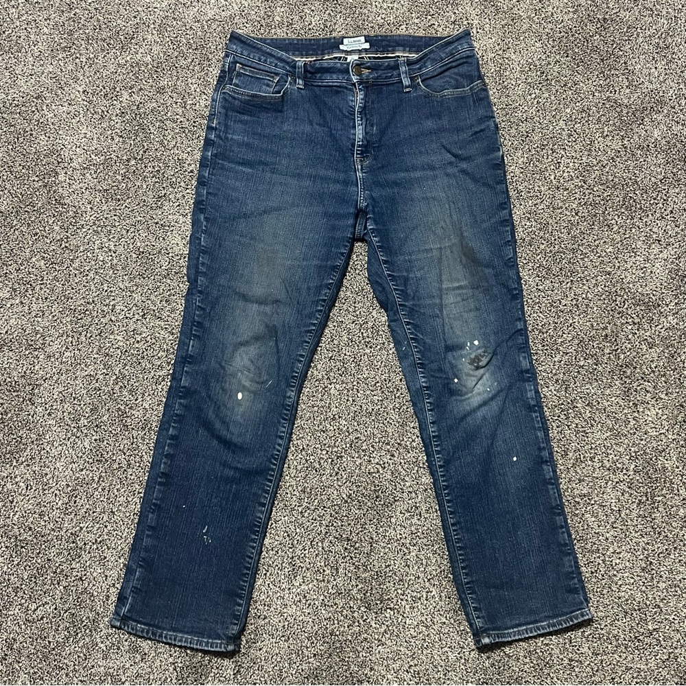LL Bean Womens 12 Flannel Lined Favorite Fit Work Jeans